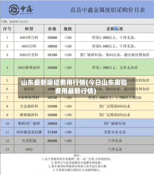 山东最新废铝费用行情(今日山东废铝费用最新行情)-第2张图片