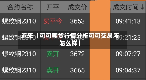 近来【可可期货行情分析可可交易所怎么样】